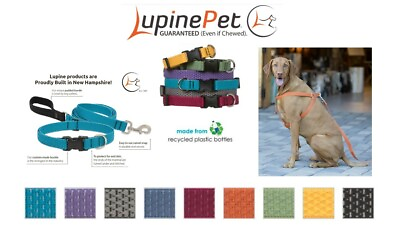#ad Lupine ECO Dog Collar or Step In Harness or Leash Recycled Guarantee Made USA $17.95