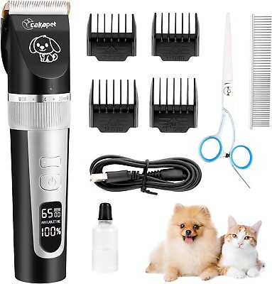 #ad Dog Grooming Kit with Led Display Pet Grooming Dog Clippers with Low Noise $64.56