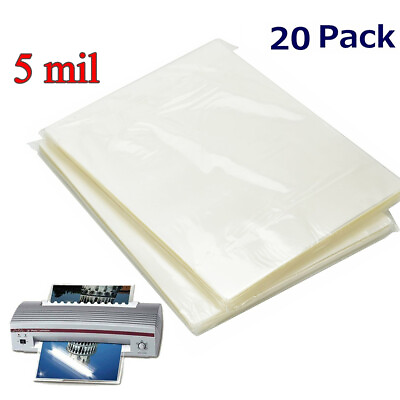 #ad 20 Letter Size Heat Thermal Laminator Laminating Pouches 9quot; X 11.5quot; Sheet 5 Mil $9.49