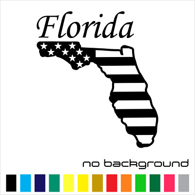 #ad Florida Map Sticker Vinyl Decal US State USA Flag Wall Car Window Laptop $9.50