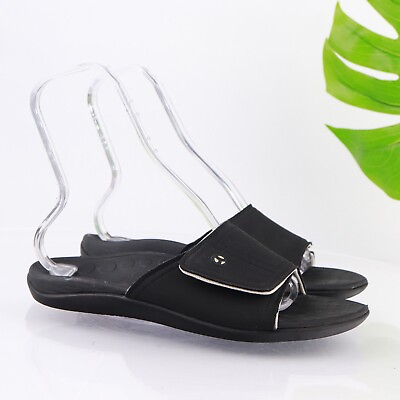 #ad Vionic Men#x27;s Kiwi Slide Sandal Size 10 Black Adjustable Flip Flop Beach Shoe $49.87