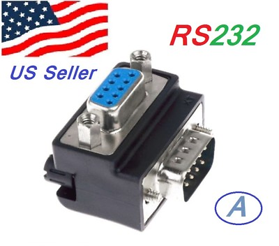 #ad Serial RS232 DB9 Male to Female 90° Angle Connector Adapter Gender Changer $10.00