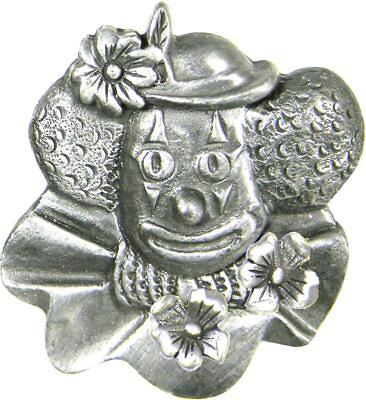 #ad Pewter Clown Jewelry Box * Pin Earrings amp; Necklace Combo $33.37