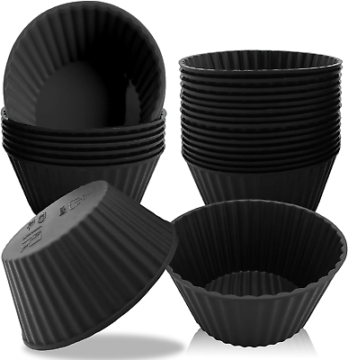 #ad Silicone Baking Cups Reusable Muffin Cupcake Liners 24 Pack Non Stick Cupcake $16.11