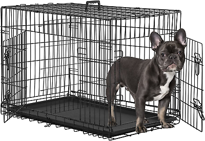 #ad 2430364248 Inch Dog Crates for Large Dogs Folding Mental Wire Crates Dog Ken $41.88