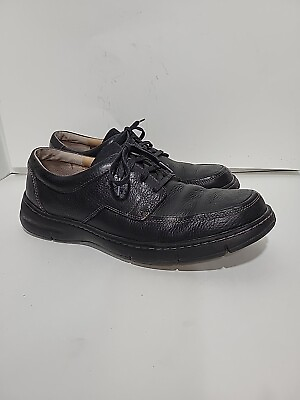 #ad CLARKS BLACK LEATHER HOMMES CASUAL COMFORT MENS 12M SHOES $38.99