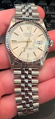 #ad Rolex Oyster Perpetual Datejust Quickset 16014 Silver Dial Jubilee 36MM $5248.95