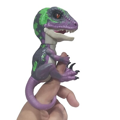 #ad Fingerlings Untamed Razor Raptor Purple Dinosaur Interactive Toy WowWee $11.98