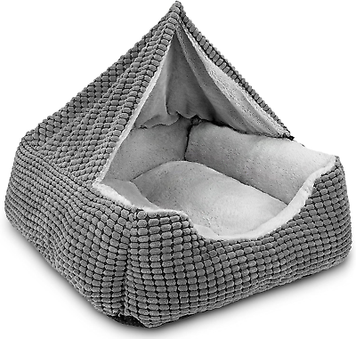 #ad Dog Beds for Large Medium Small Dogs Rectangle Cave Hooded Blanket Puppy Bed L $44.59