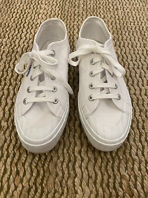 #ad Superga Womens White Tennis Shoes New Size 6.5 $32.00