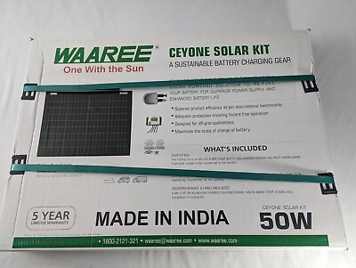 #ad Waaree Ceyone Solar Panel Kit 50 Watt W Mounting Kit amp; Controller New $24.99