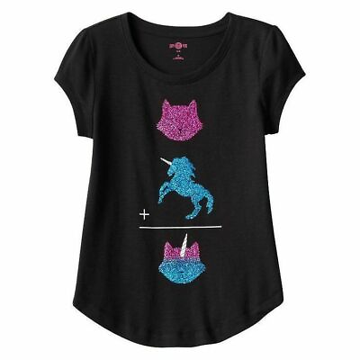 #ad Girls Plus Size SO Perfectly Soft Rounded Hem Kittycorn Graphic Tee Size:14.5 $15.00
