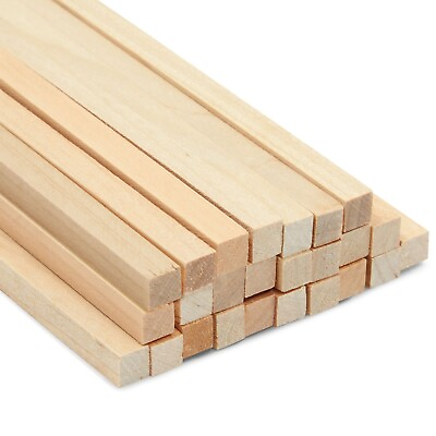 #ad 25 Pack Square Dowel Rods Unfinished Wood Sticks for Crafting 1 4 x 12 Inch $9.99