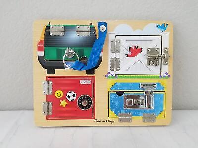 #ad Melissa and Doug Lock And Latch Board Preschool Learning Tool Interactive Toy $11.32