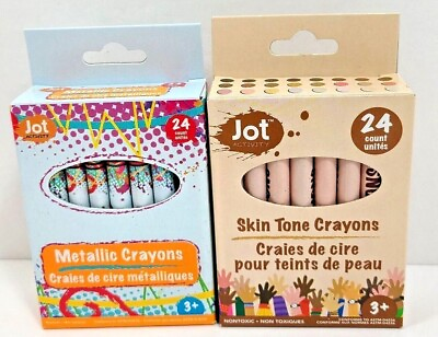 #ad Jot Crayons 24 Ct. Box Metallic or Skin Tone Non Toxic Fun Coloring Supplies $4.97