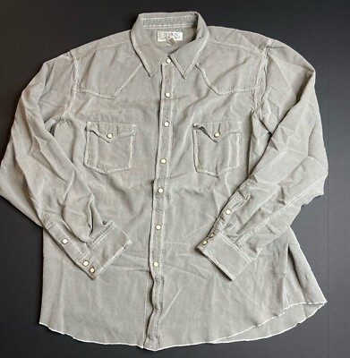 #ad Ryan Michael Western Shirt Mens XL Extra Large Gray Pearl Snap Silk Blend Rodeo $39.77