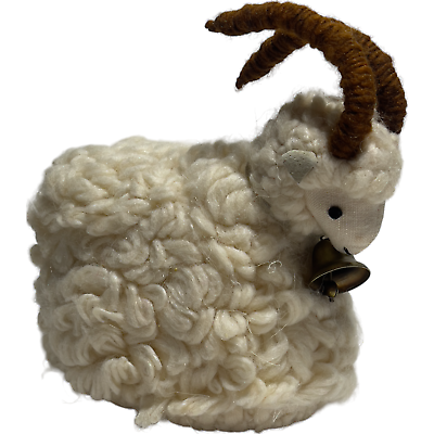 #ad Sheep Ram Woolen Plush Folk Art 8quot; Travel Souvenir $45.99