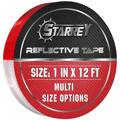 #ad Starrey Outdoor Reflective Tape Red White 1 in X 12 FT Waterproof Self Adhesive $10.69