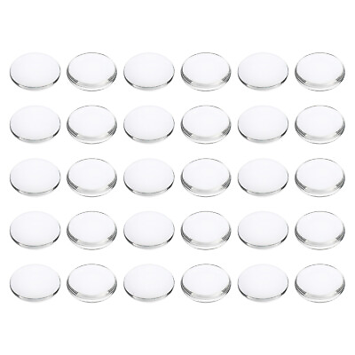 #ad Transparent Glass Cabochons 50Pcs 27mm Round Glass Dome Tiles Clear $19.06