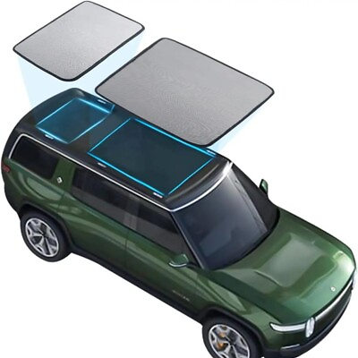 #ad Rivian R1S Front and Rear Glass Roof Sunshades 2in1 Design Black UV Reflect 2pcs $89.90