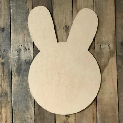 #ad Wood Bunny Head Shape Unfinished Rabbit Shape Wooden Cutout Paintable Craft $22.50