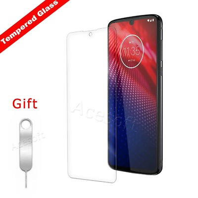 #ad Durable Clear 9H Tempered Glass Screen Protector Eject Pin for Motorola Moto Z4 $13.39