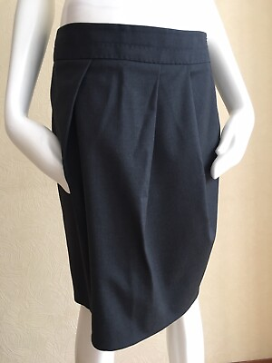 #ad MAX MARA Weekend Dark Gray Knee Length Wool Pleated Skirt Size 6 US 40 IT $29.00