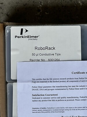#ad Perkin Elmer Pipette Tips 50 ul Conductive RoboRack 6001264 Qty: 10 Sealed Trays $67.50