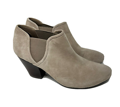 #ad Vaneli Boots Womens 9 M Gray Suede Leather Judy Ankle Booties Stretch Slip On DG $34.99