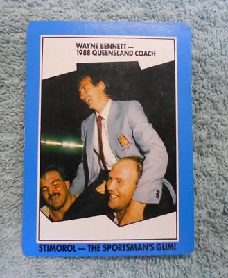#ad 1989 STIMOROL RUGBY LEAGUE CARD #151 1988 STATE OF ORIGIN WAYNE BENNETT AU $8.00
