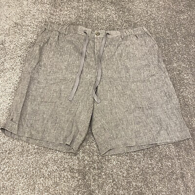 #ad Tasso Elba Island Mens Shorts XL Gray Elastic Waist Drawstring Flat Front $22.88