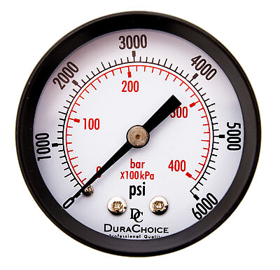 #ad DuraChoice 2quot; Dial Utility Pressure Gauge Water Oil Gas 1 4quot; NPT Center Bac... $453.60