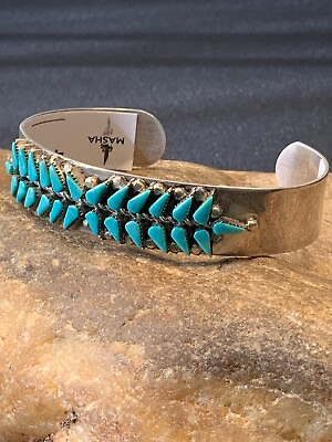 #ad Native American Blue Turquoise Navajo Sterling Silver Cuff Bracelet 4433 $579.74