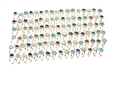 #ad WHOLESALE 101PC 925 SOLID STERLING SILVER LABRADORITE MIX STONE RING LOT B C $525.77