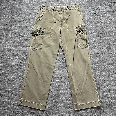 #ad Vintage Abercrombie and Fitch Cargo Pants Men 34X34 Green Baggy Y2K Army Outdoor $39.78