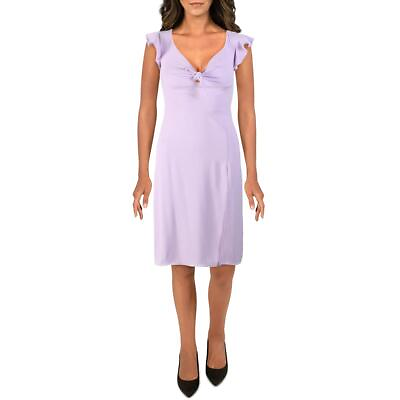 #ad Amanda Uprichard Womens Ember Purple Ruffled Cocktail Dress Petites P BHFO 6152 $9.99