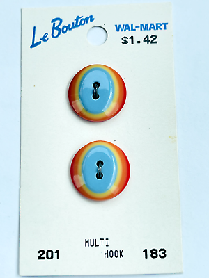 #ad Le Bouton Vintage 90#x27;s 2 buttons 3 4quot; Rainbow Round 2 Hole $6.89