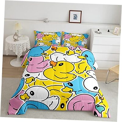 #ad Colorful Duck Bedding Set for Kids Boys Girls ToddlerCartoon Full Color 18 $79.14