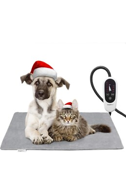 #ad Heated Cat Bed Pet Heating Pad with Timer 28x16in Upgraded Electric Dog Bed $25.49