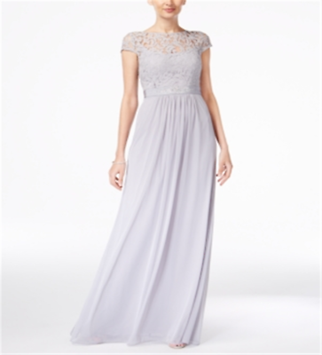 #ad Adrianna Papell Women#x27;s Evening Empire Waist Dress Grey Size 14 $38.54