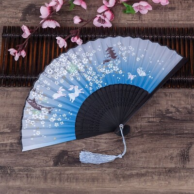 #ad For Cloth Decorating Hand Fan For Garden Parties For Outdoor Weddings New Comfy $8.49