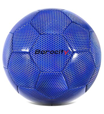 #ad Blue Soccer Ball Size 4 PVC Material Iridescent Hexagon Pattern Ideal for Soc... $27.81