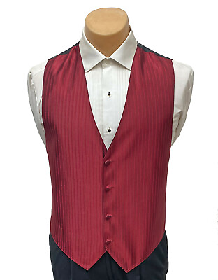 #ad Men#x27;s Jean Yves Red Tuxedo Vest Wedding Prom Groom Cruise Christmas XL $13.45