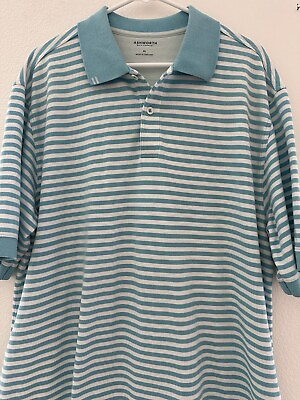 #ad ASHWORTH Mens Shirt X Large Golf Polo Blue Logo Short Sleeve $15.00