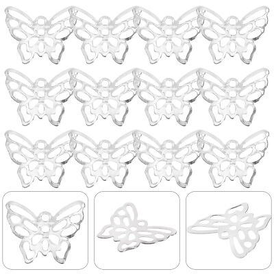 #ad 200pcs Vintage Silver Butterfly Charms for DIY Jewelry Making $8.25