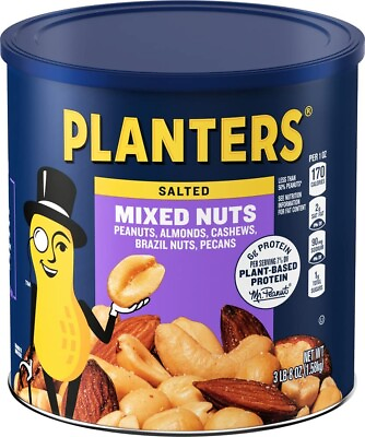 #ad #ad Planters Mixed Nuts with Sea Salt 56 Oz. Resealable Canister Roasted Nuts: amp; $21.55