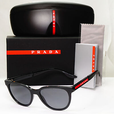 #ad Prada Sunglasses Polarized Black Sunglasses Square PS05XS SPS 05X DG0 02G 54mm GBP 155.00