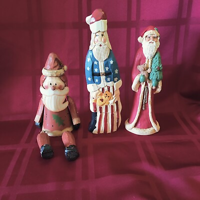 #ad Midwest Of Cannon Falls Applause amp; Unmarked Vintage Lot Of 3 Santa Claus Decor $19.99
