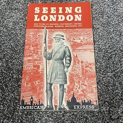 #ad American Express Seeing London Color Red Europe Travel Brochure 1930s $39.95