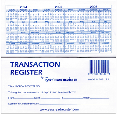 #ad #ad 20 Pack Checkbook Transaction Registers 2024 2025 2026 Calendars Check Book Bank $9.25